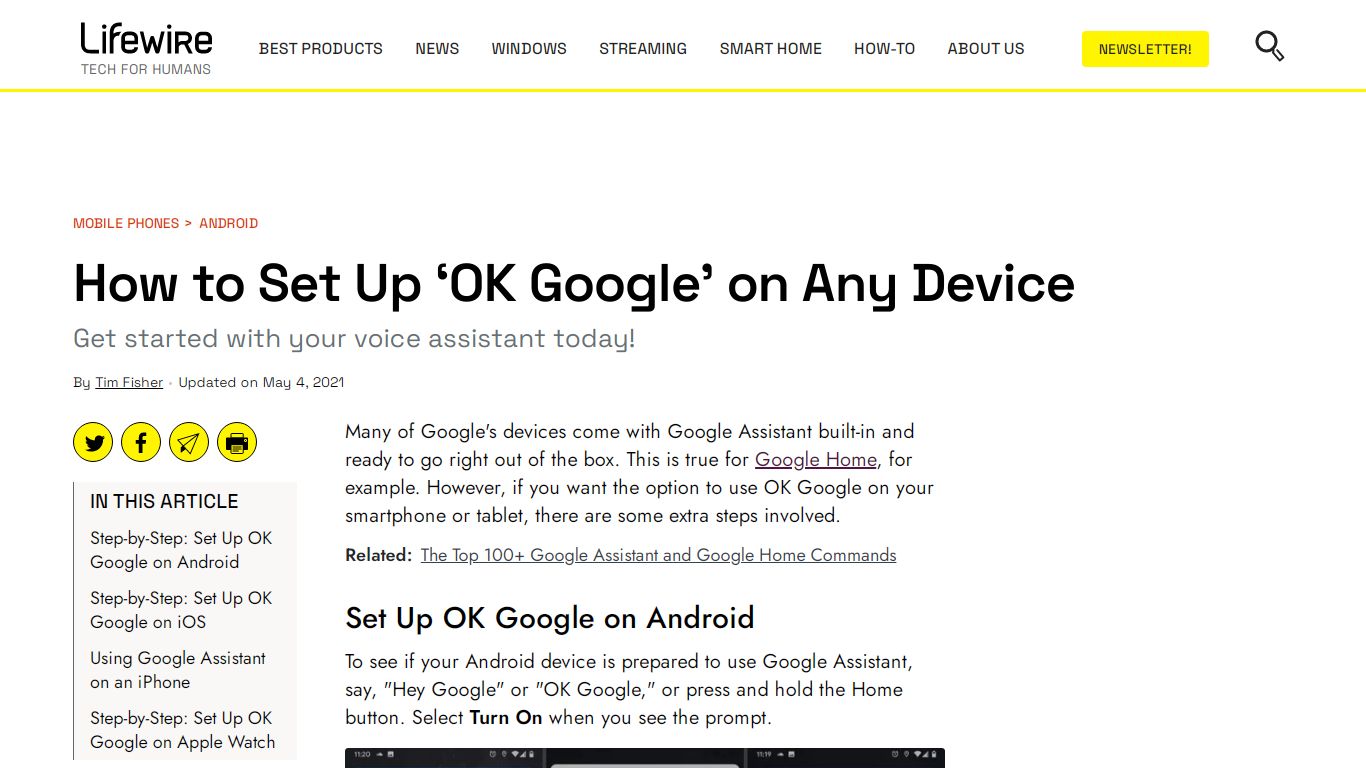 How to Set Up ‘OK Google' on Any Device - Lifewire