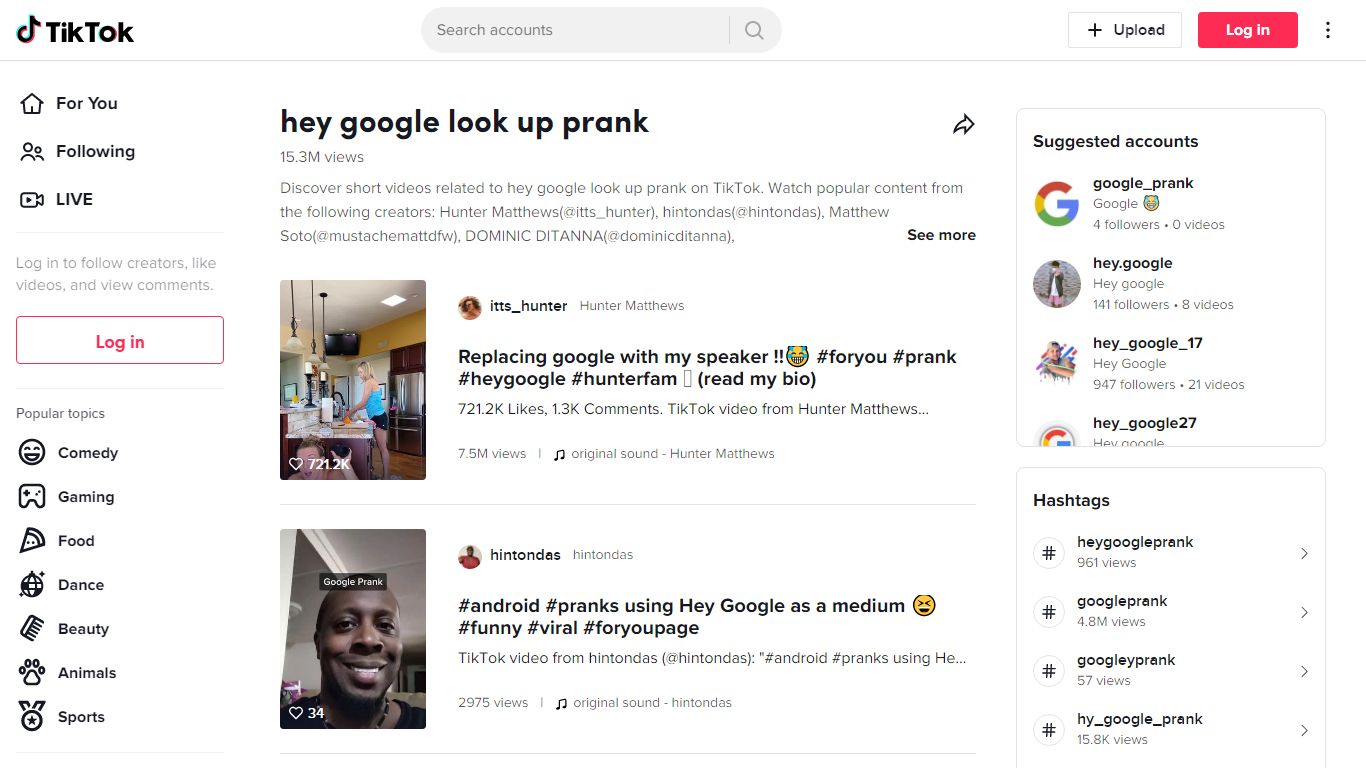 Discover hey google look up prank 's popular videos | TikTok